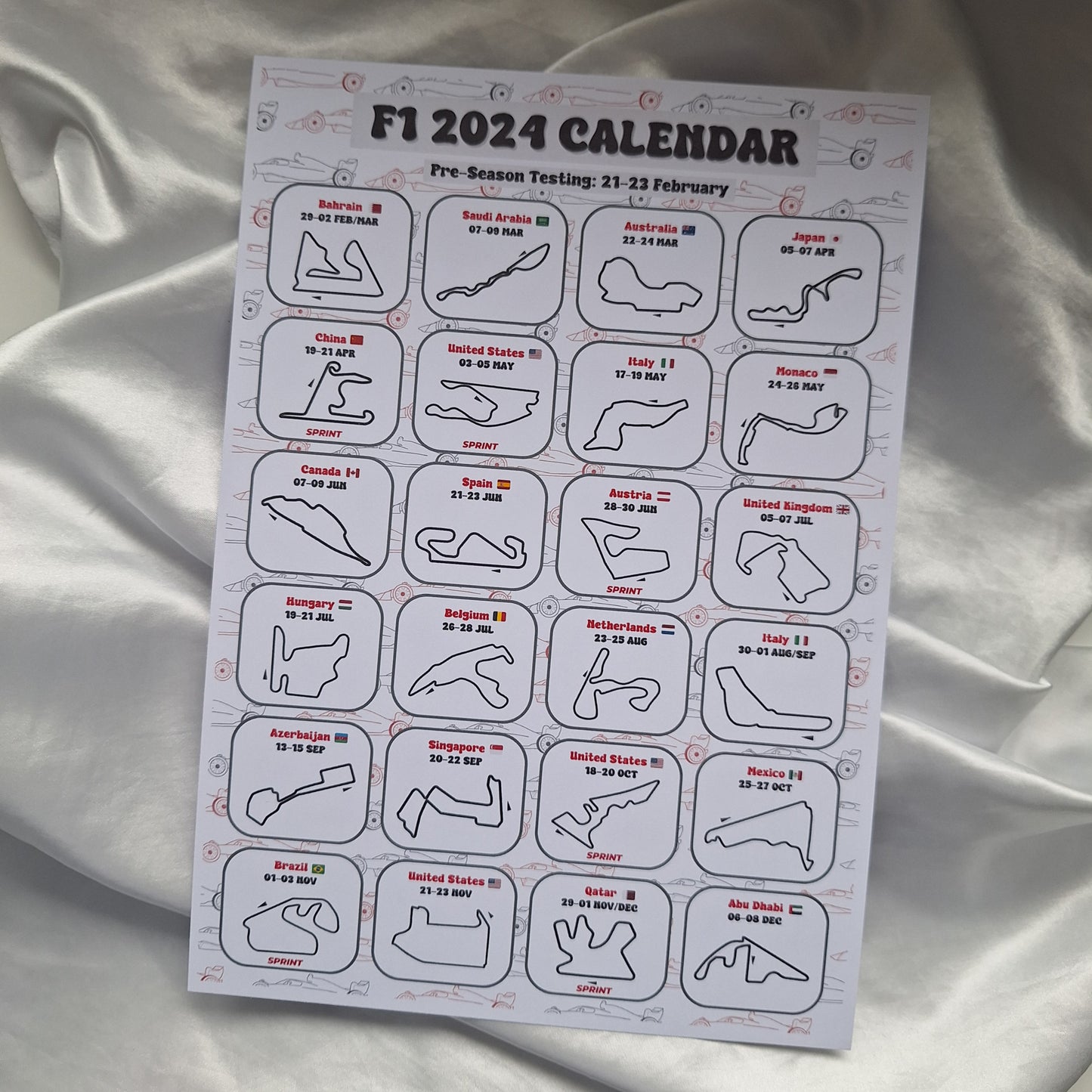 2024 F1 Calendar
