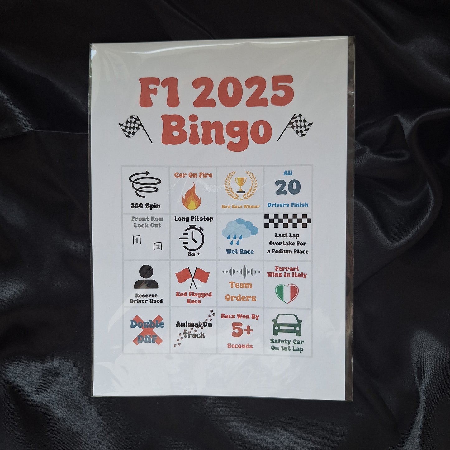 F1 2025 Bingo Print