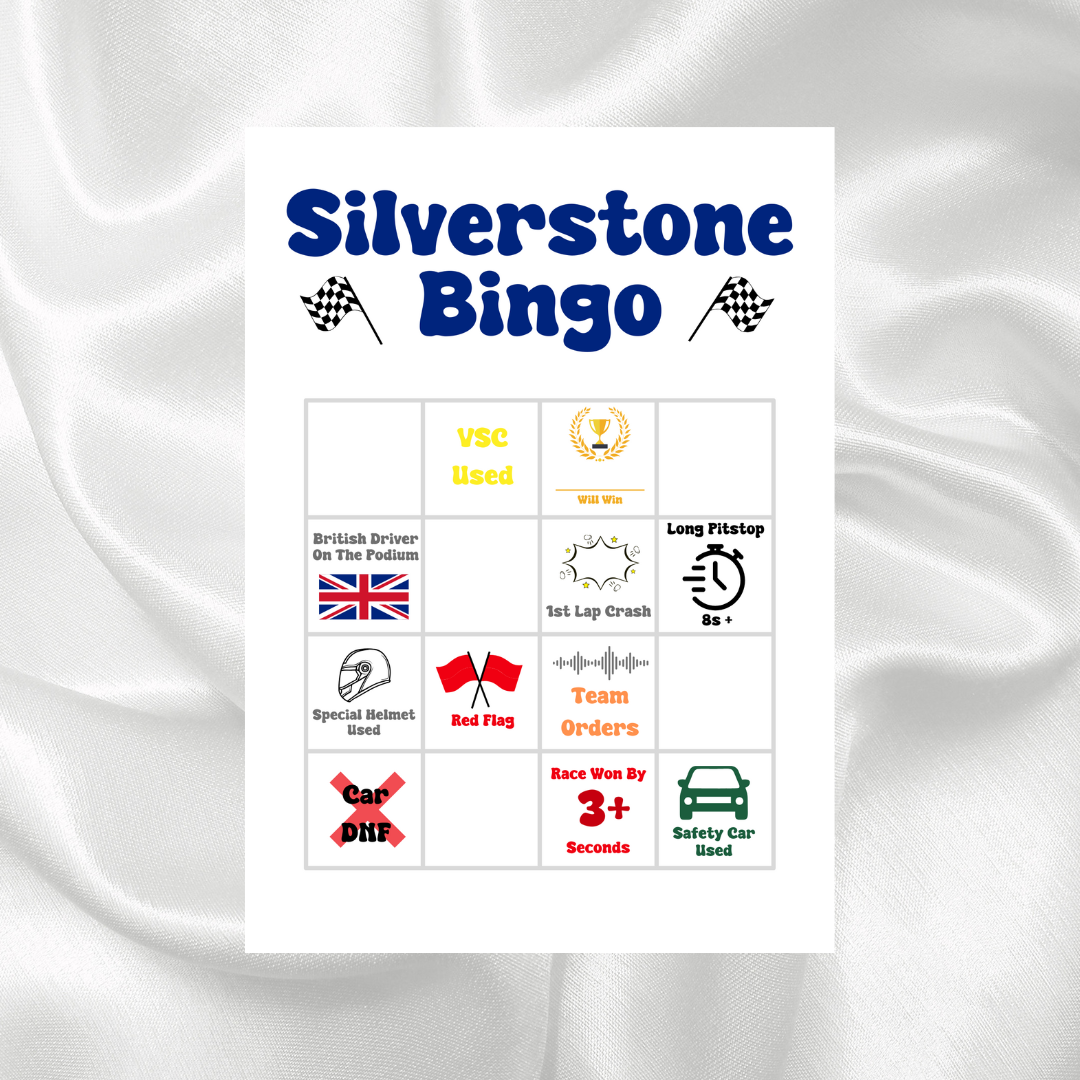 Silverstone 2025 Bingo Sheet