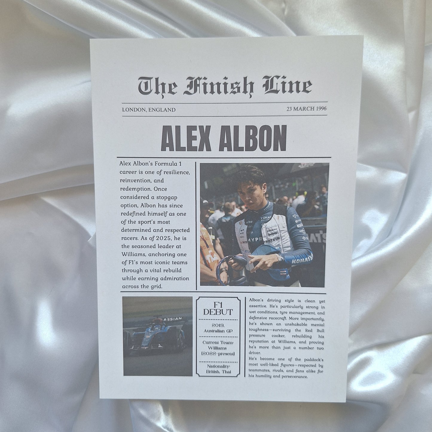Alex Albon News Article Print