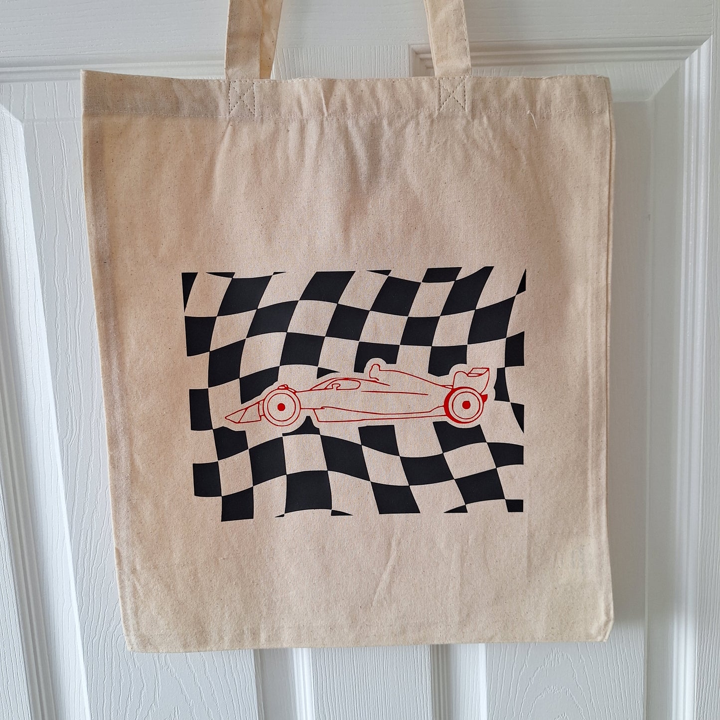 Checkered Car Tote Bag