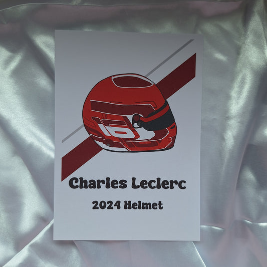 Charles Leclerc 2024 Helmet Print