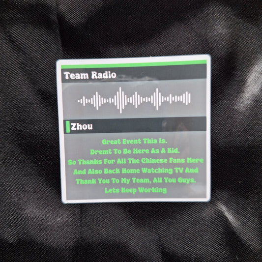 Zhou Guanyu Chinese GP 2024 Team Radio Sticker