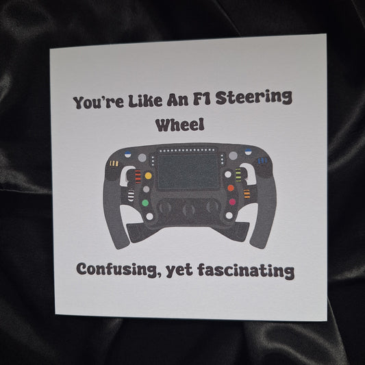 F1 Steering Wheel Valentine's Day Card