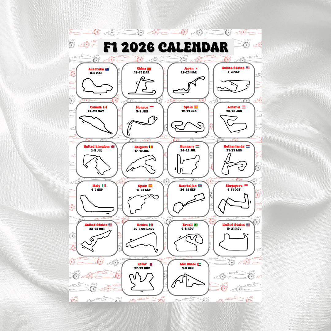 2026 F1 Calendar (Updated)
