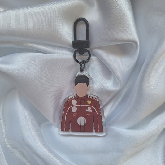 Acrylic Keychain with Charles Leclerc 2025 driver design 