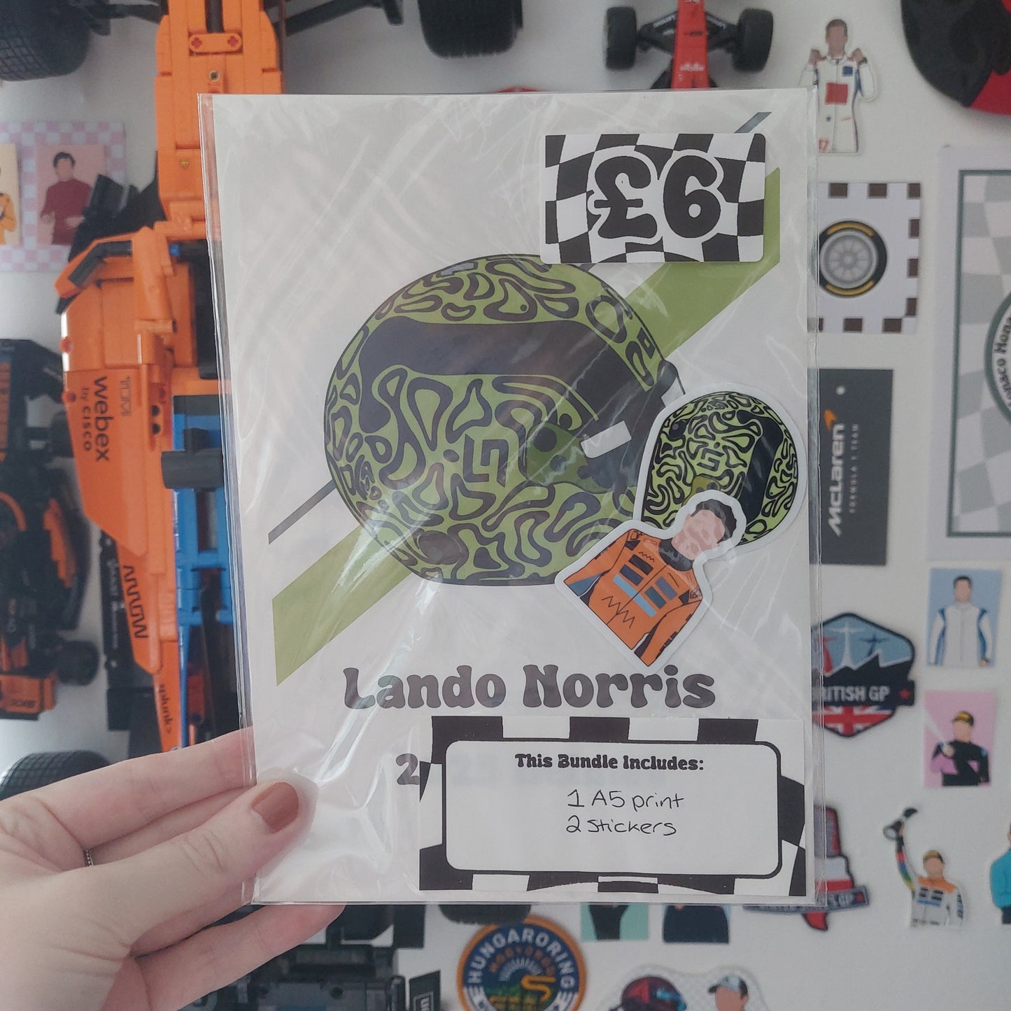 Lando Norris 2025 Print & Stickers Bundle