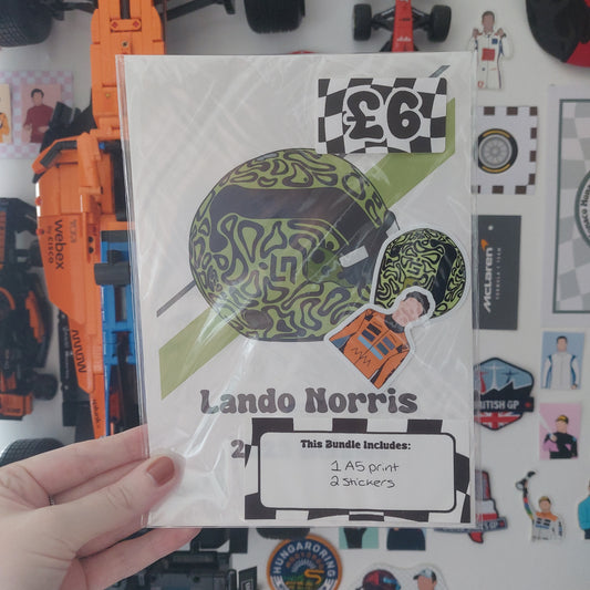 Lando Norris 2025 Print & Stickers Bundle