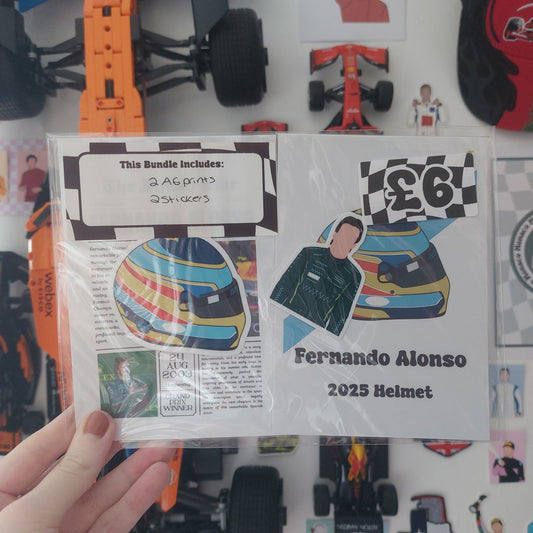 Fernando Alonso 2025 Print & Sticker Bundle