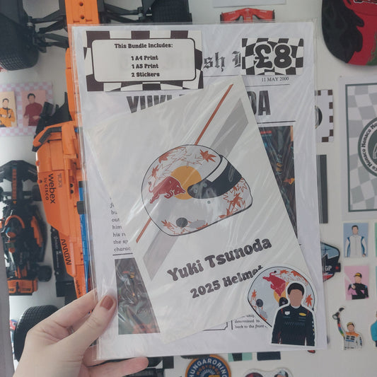 Yuki Tsunoda 2025 Print & Sticker Bundle