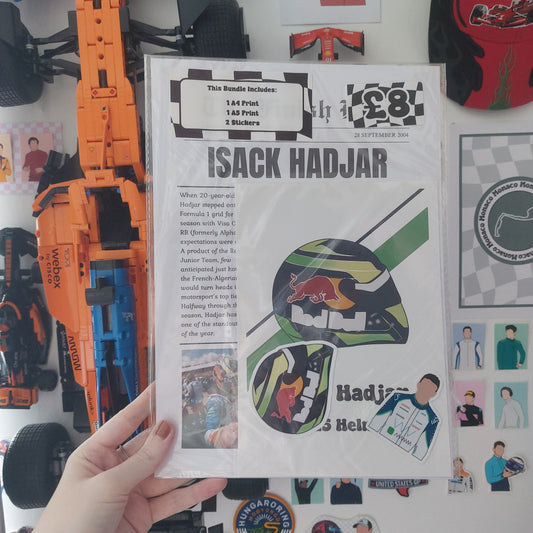 Isack Hadjar 2025 Print & Sticker Bundle