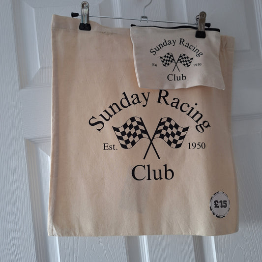 Sunday Racing Club Canvas Tote Bag With Pencil Case
