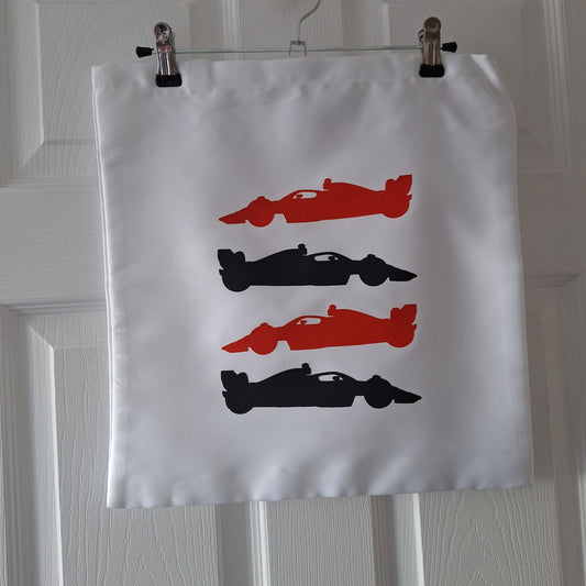 Racing Car Satin White Tote Bag