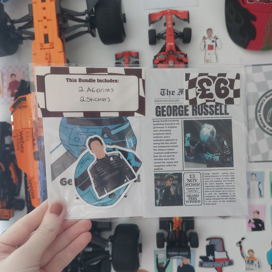 George Russell 2025 Prints & Stickers Bundle