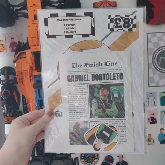 Gabriel Bortoleto 2025 Print & Sticker Bundle