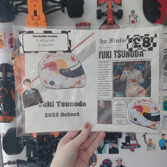 Yuki Tsunoda 2025 Print & Sticker Bundle